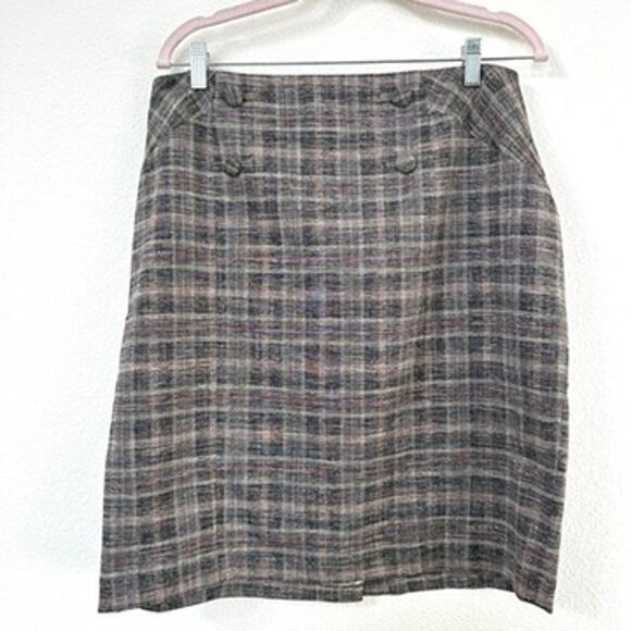 White House Black Market Dresses & Skirts - White House Black Market Plaid Pencil Skirt Size 16 Rayon Blend Preppy Classic